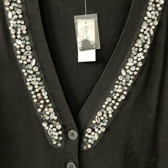 NWT Dressbarn black embellished cardigan - Picture 2 of 5